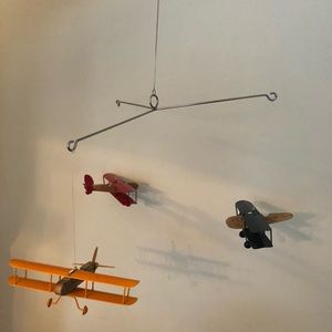 Wood & Metal Airplane Mobile